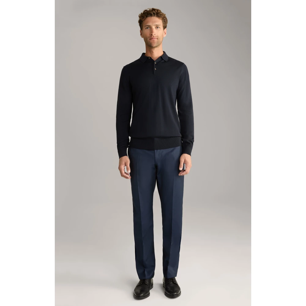 Joop! Donkerblauwe wollen polotrui Black Heren