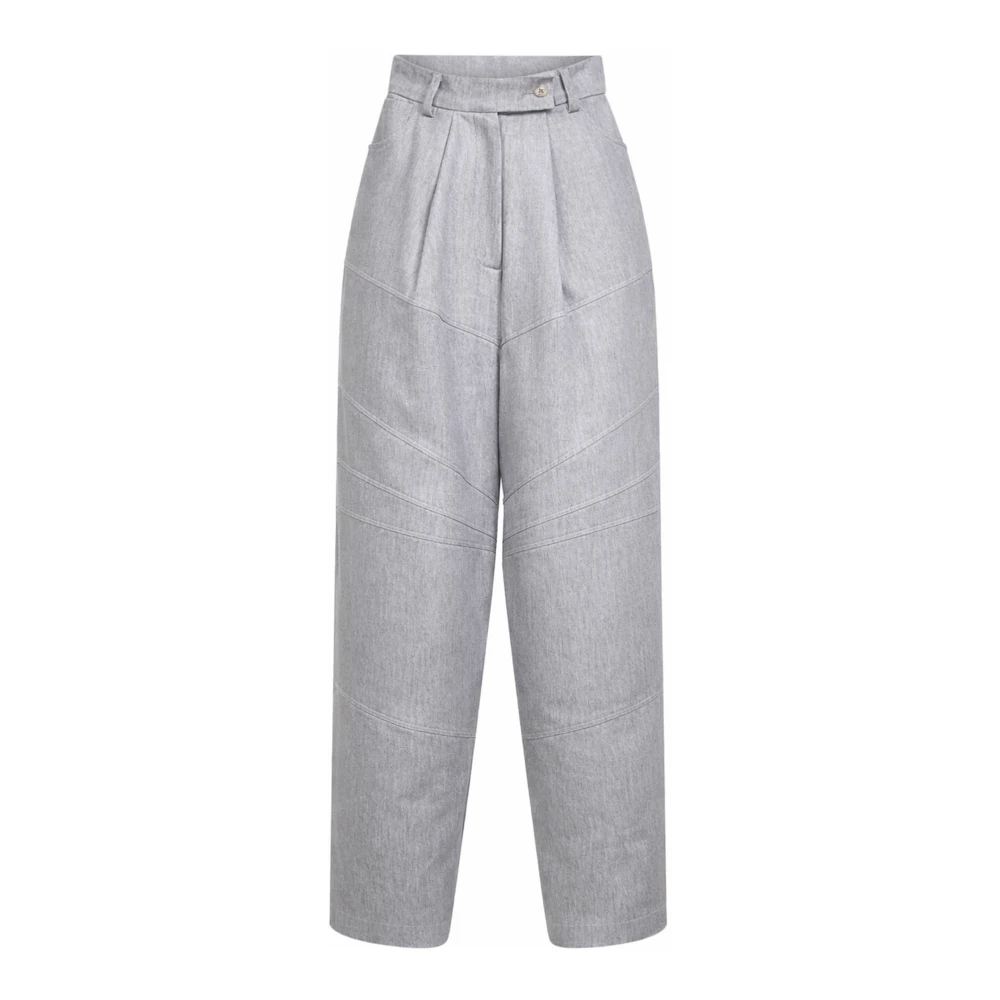Batakovic Belgrade Gray Straight Trousers, Female, M, Wide Straight Trousers