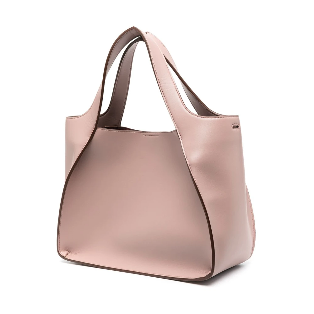 Stella Mccartney Roze Logo Tote Bag met Afneembare Schouderband en Geperforeerd Detail Pink Dames
