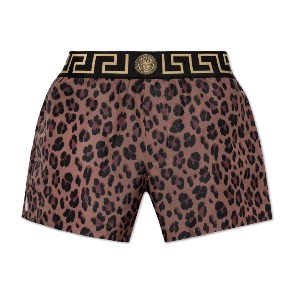 Versace Zwembroek met logo Brown Heren