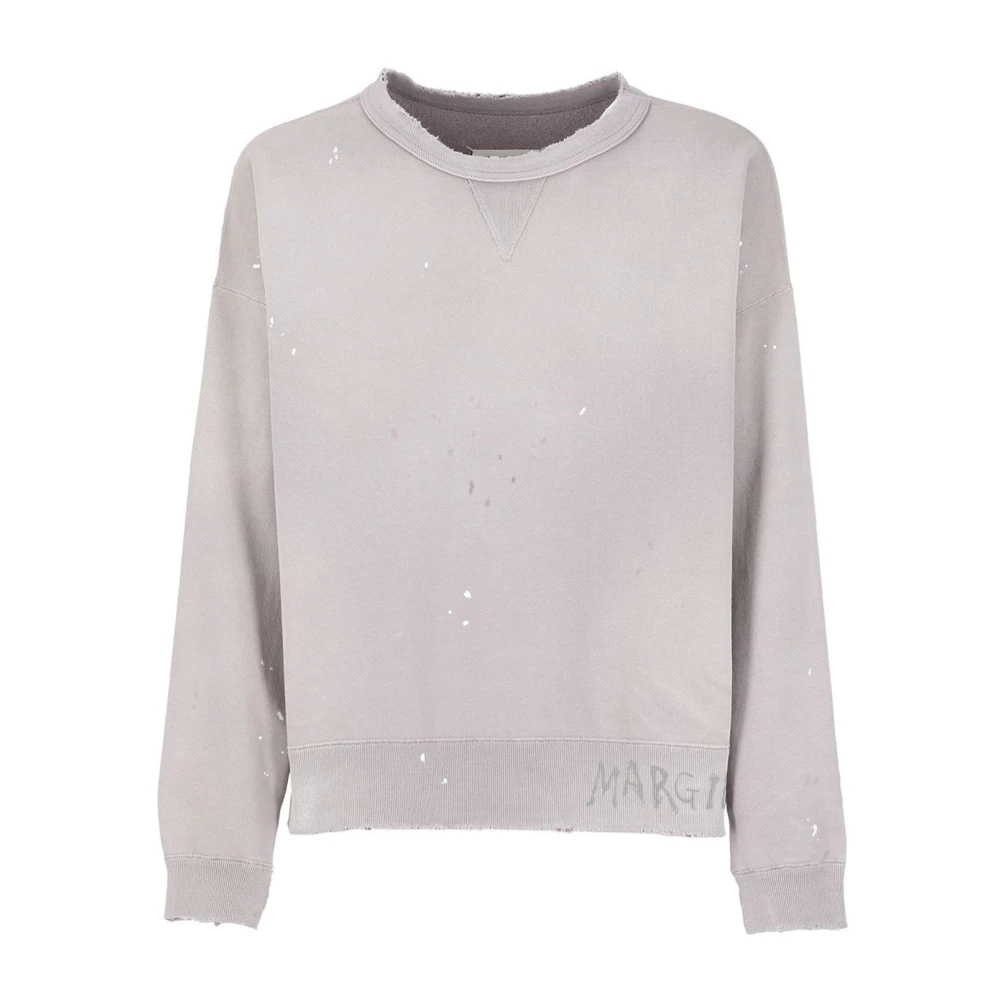 Maison Margiela Katoenen sweatshirt met logodetail Purple Heren