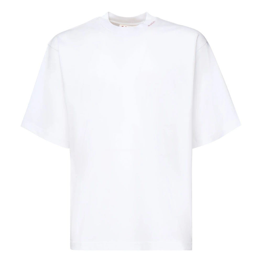 Marni Wit T-shirt met Symbool Borduurwerk White Heren