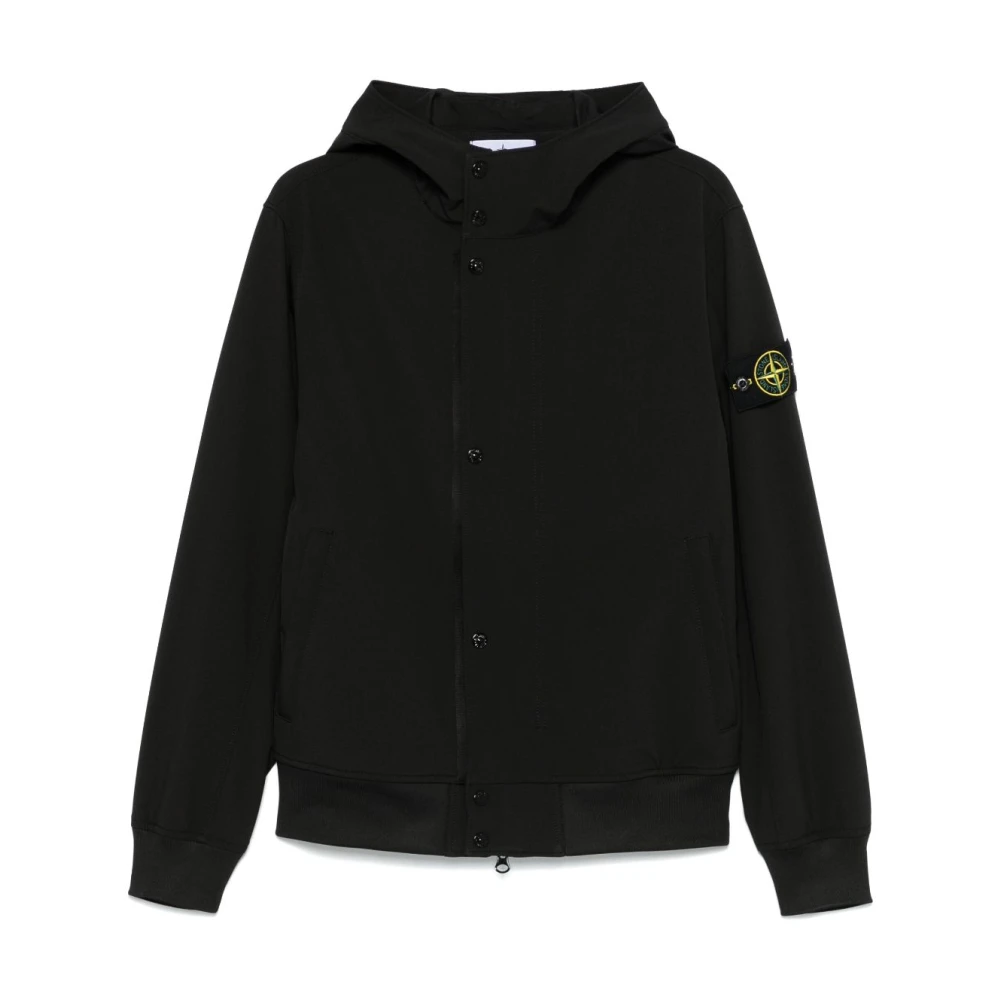 Stone Island Zwarte Jassen voor Mannen Black Heren