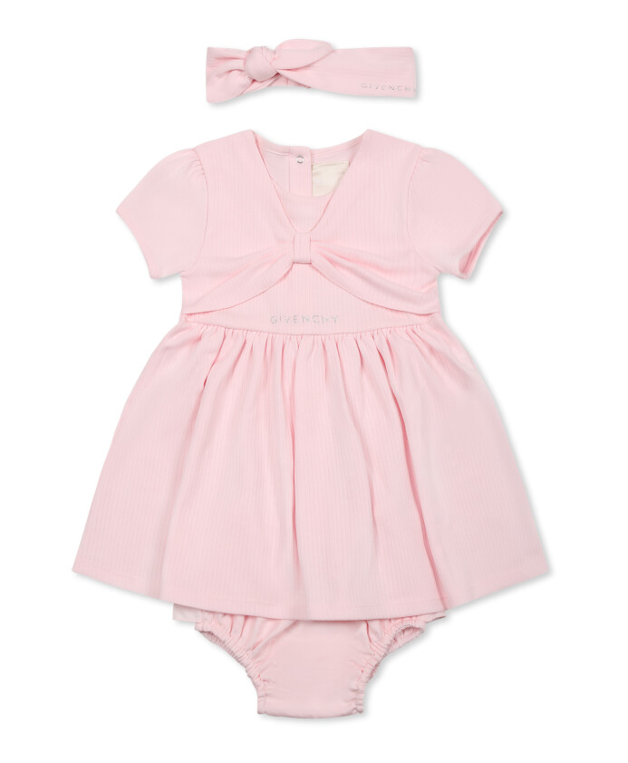 pink-casual-short-sleeved-dress-set