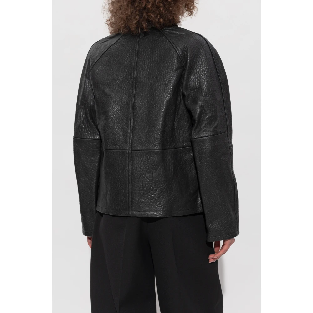 Samsøe Sanok Leren Jas Black Dames