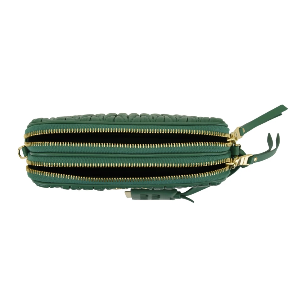 Miu Leren schoudertas met rits Green Dames