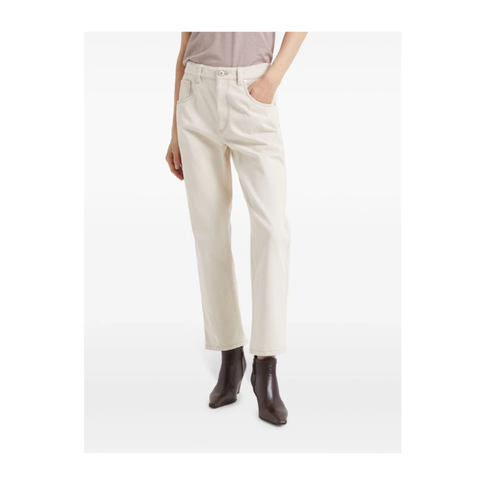 BRUNELLO CUCINELLI Beige Broek Elegante Stijl Beige Dames