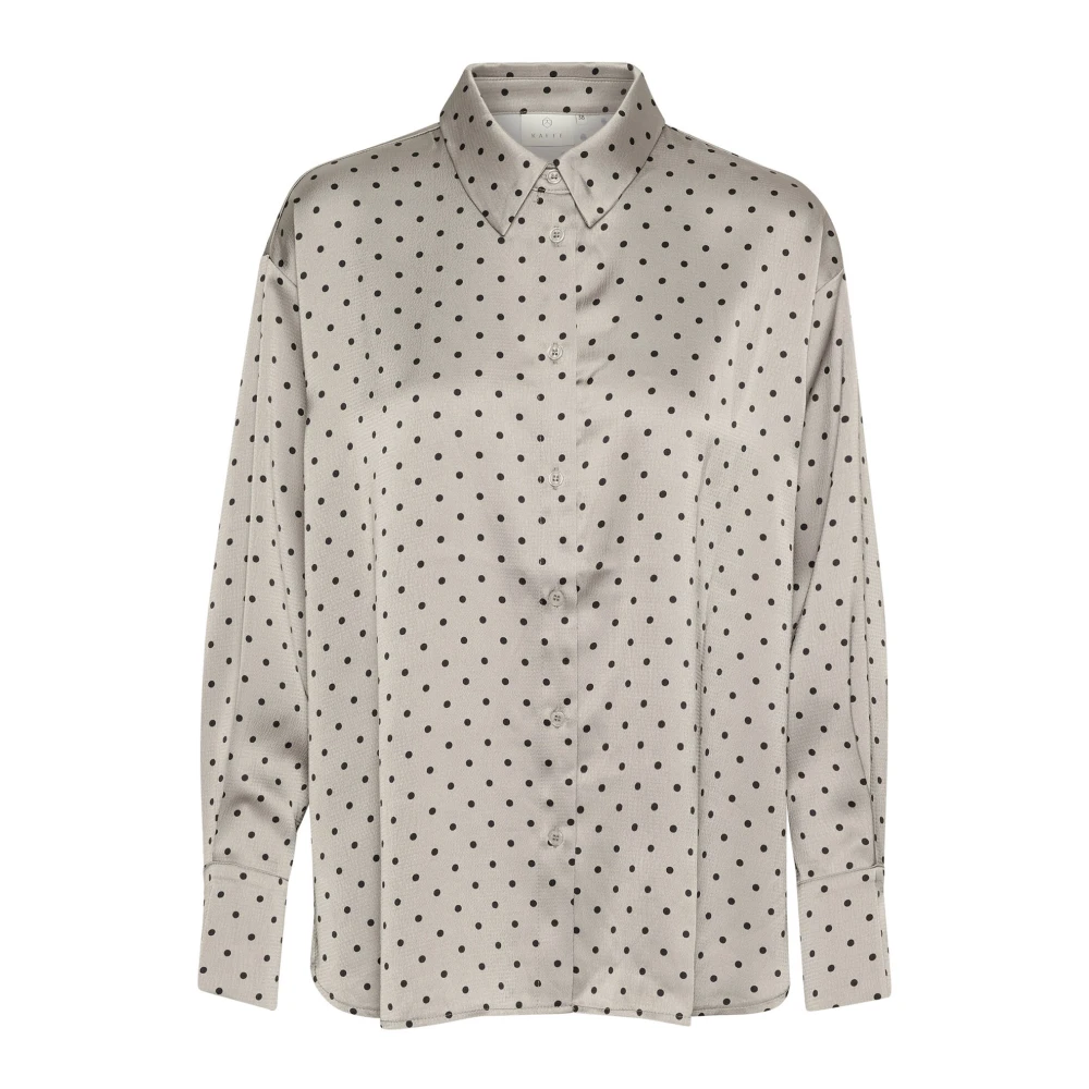 Kaffe Elegante Shirt met Stippatroon Gray Dames