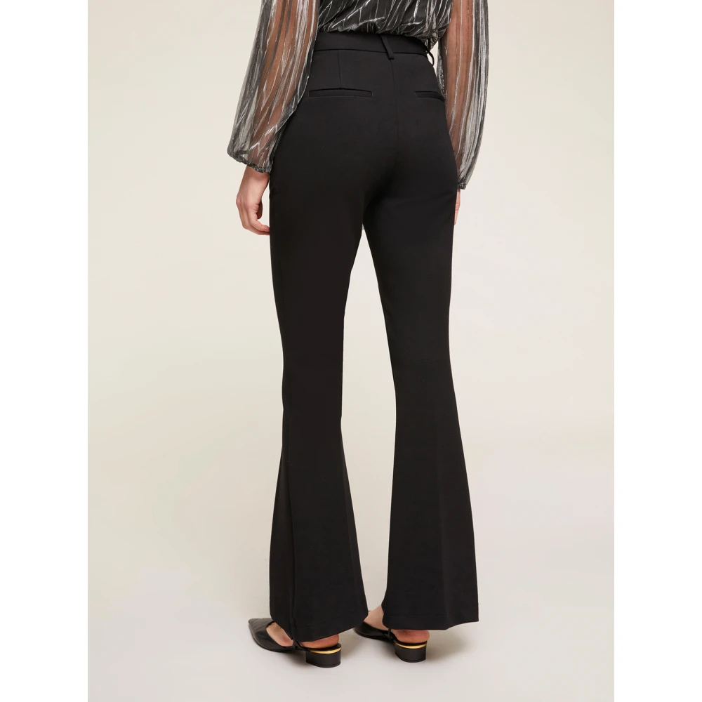 Motivi Milano-Rib Flare Broek Black Dames