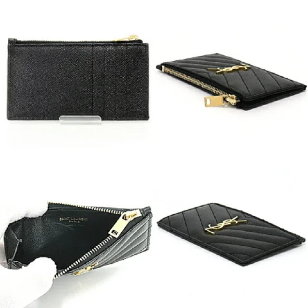 Yves Saint Laurent Vintage Pre-owned Leather wallets Black Dames