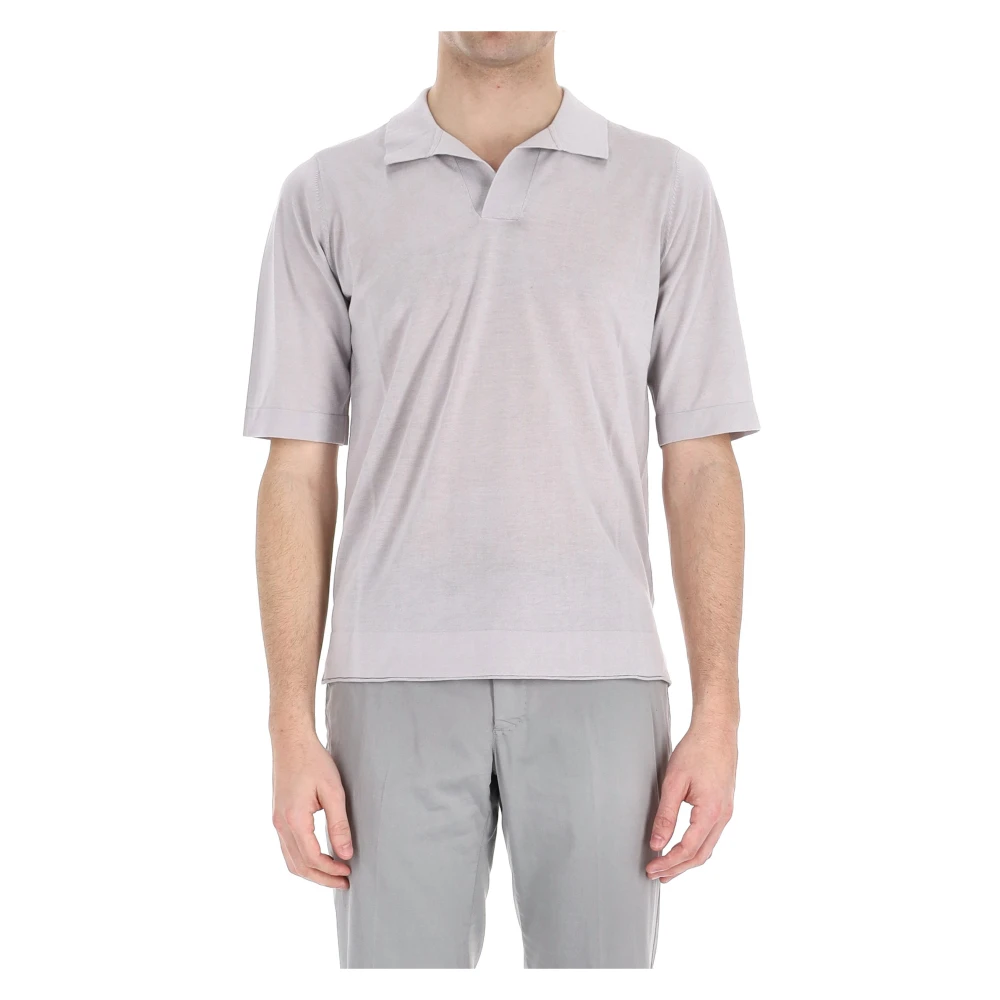 Ballantyne Men's Gray Casual Polo In Grey - Polo Shirts - L - Tops