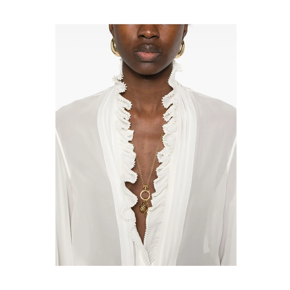 Tom Ford Witte V-hals Lange Mouw Shirt White Dames