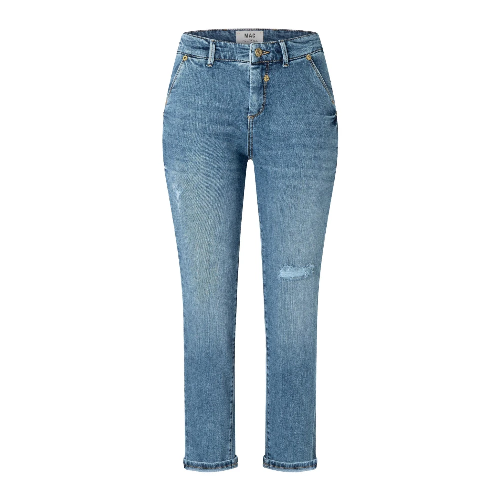 MAC Slim fit jeans met knoop- en ritssluiting model 'Montana'