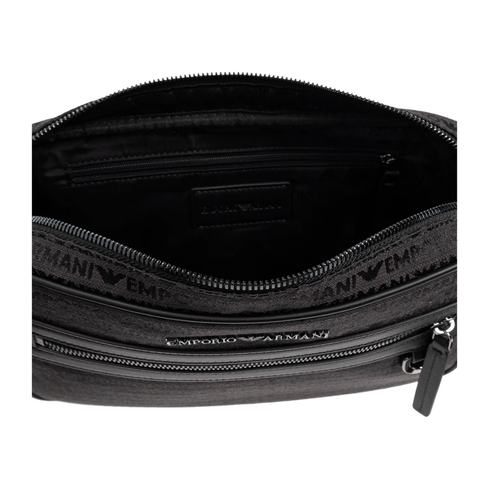 Emporio Armani Schoudertas met monogram Black Heren