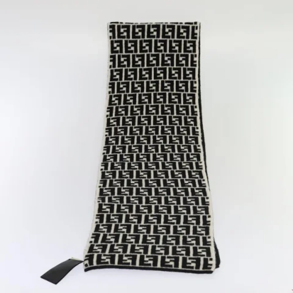 Fendi Vintage Pre-owned Wool scarves Black Dames