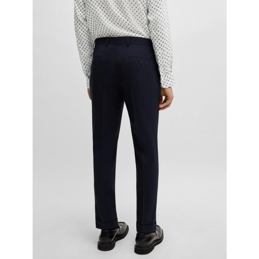 Hugo Boss Donkerblauw Wol Zakelijk Pak Blue Heren