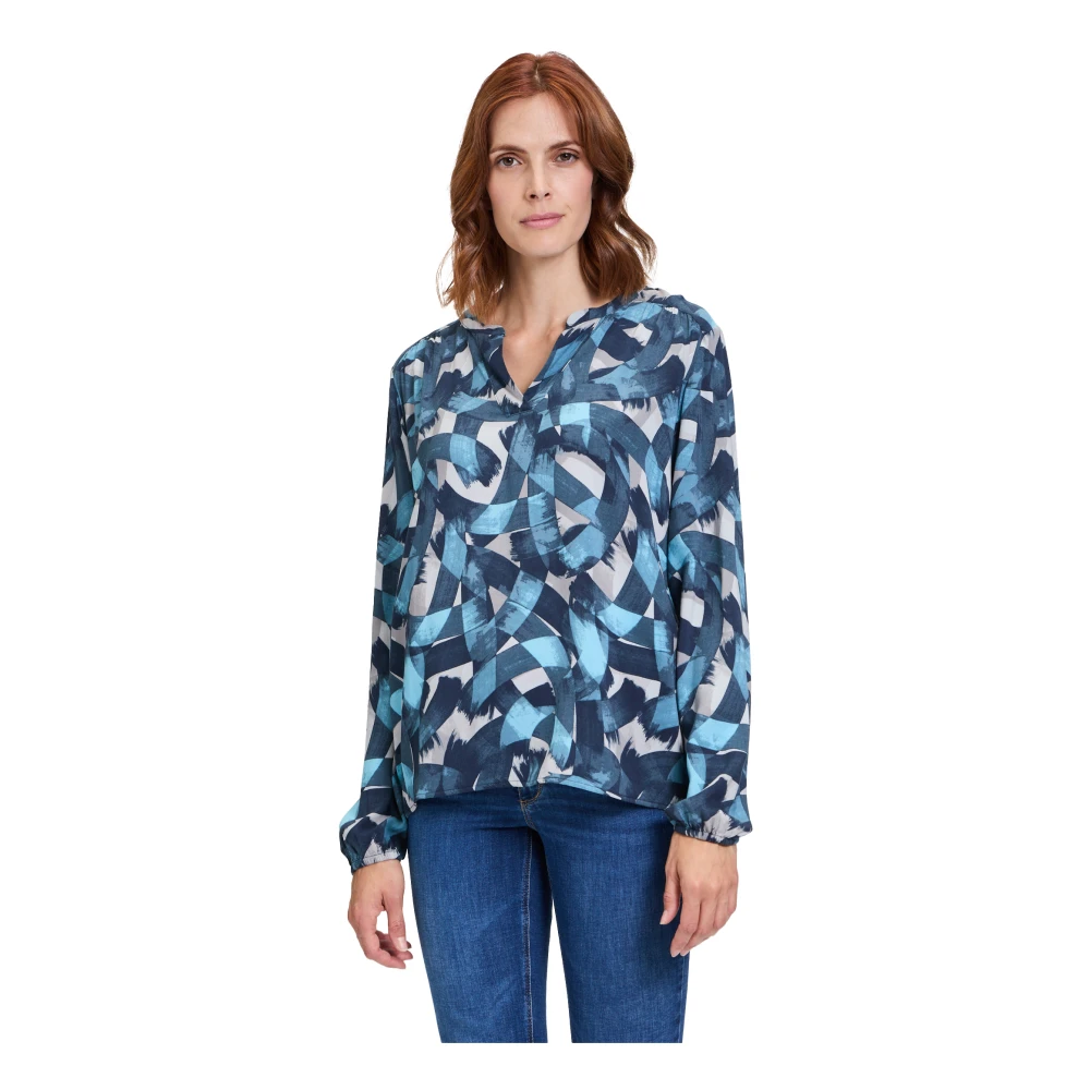 Betty & Co Blouse met print Blue Dames