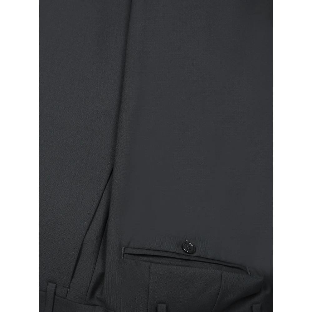 Canali Elegante Zwarte Mohair Twee-Knoopspak Black Heren