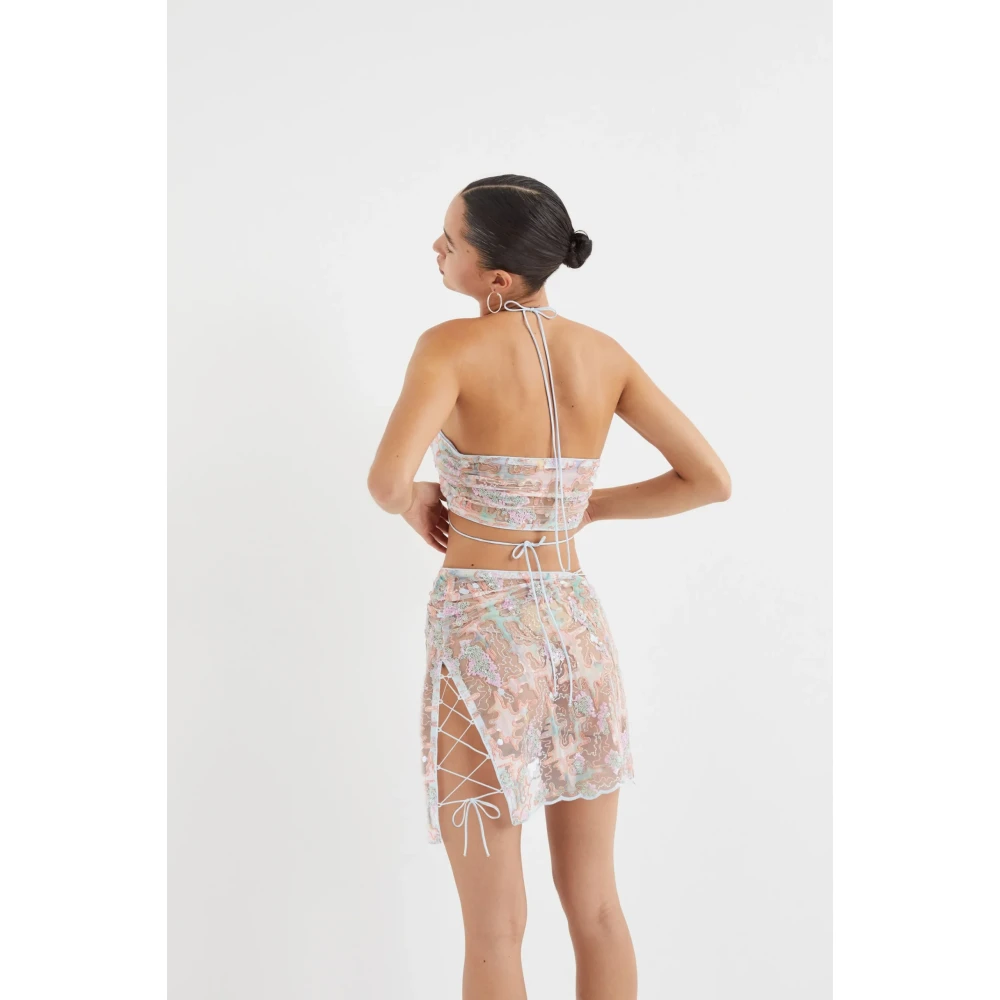For Love & Lemons Minifalda Monique Blue Dames