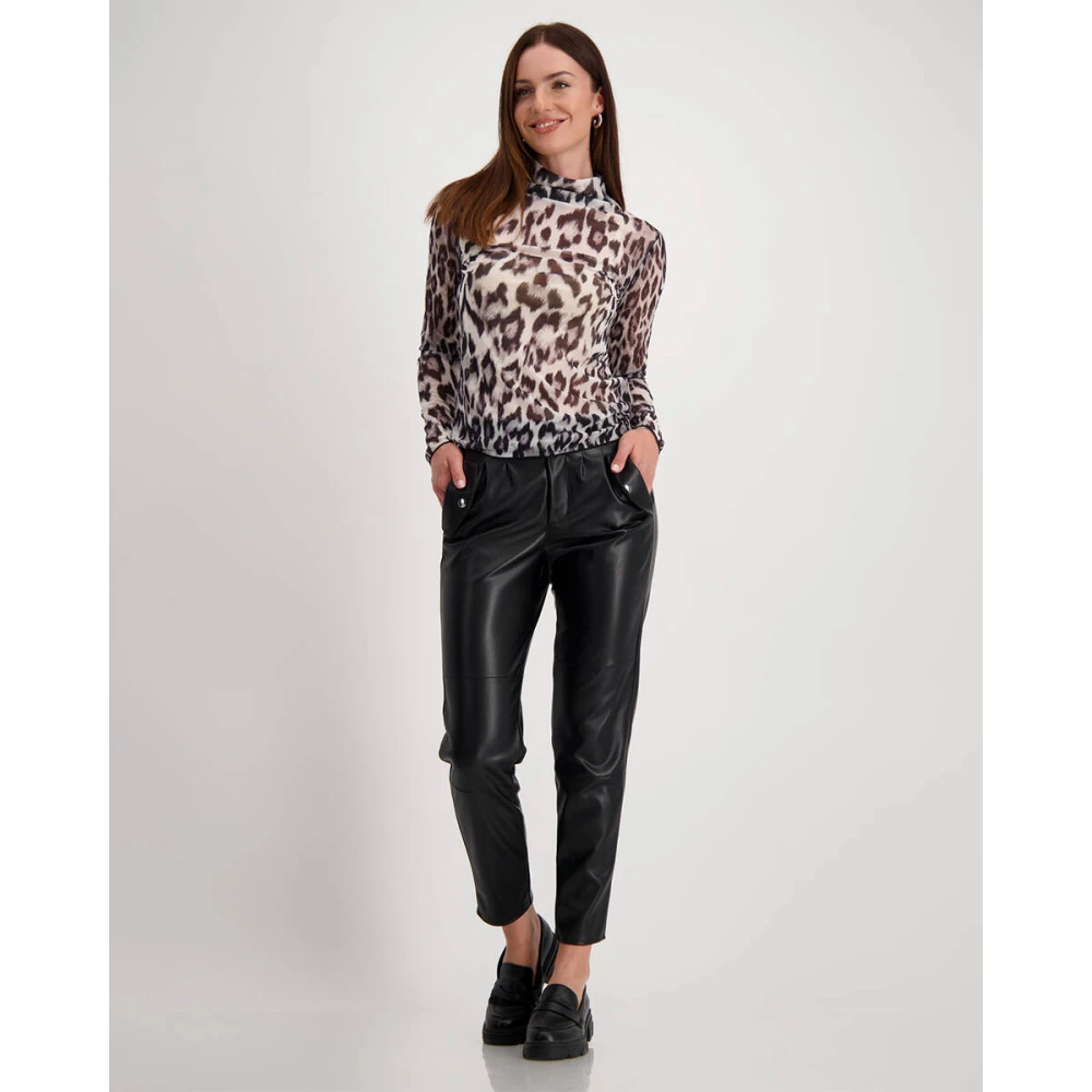 monari Lange Mouw Pullover Top Black Dames