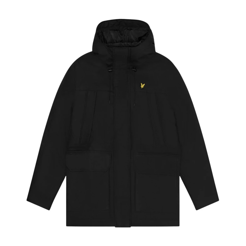 Lyle & Scott Zwarte Hoodie Winterjas met Zakken Black Heren