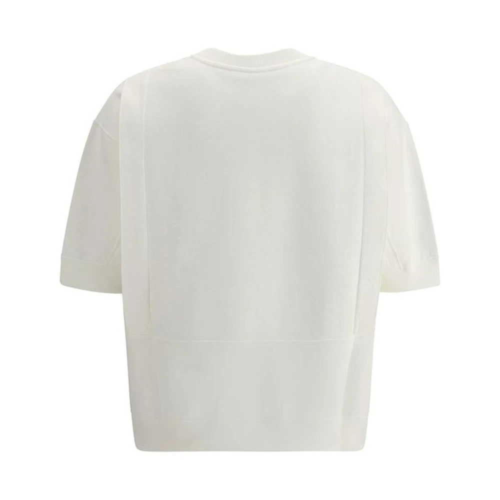 Jil Sander Monochrome Katoenen T-shirt met Geribbelde Ronde Hals White Heren