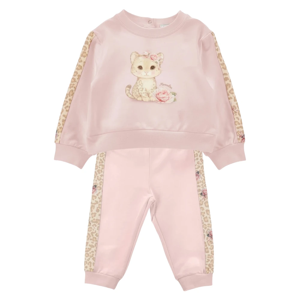 Monnalisa Pink Leopard Cub Tracksuit - Female - Kids Sport Sets - 2 Y - Kids