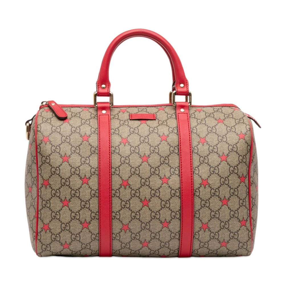 Gucci Vintage Women's Brown Pre-Owned Gg Monogram Star Boston Bag