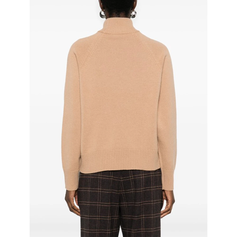 PESERICO Beige Gebreide High-Neck Sweater Beige Dames