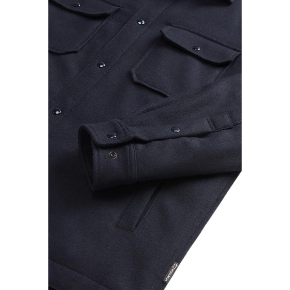 Woolrich Melton Wol Overhemd Blue Heren
