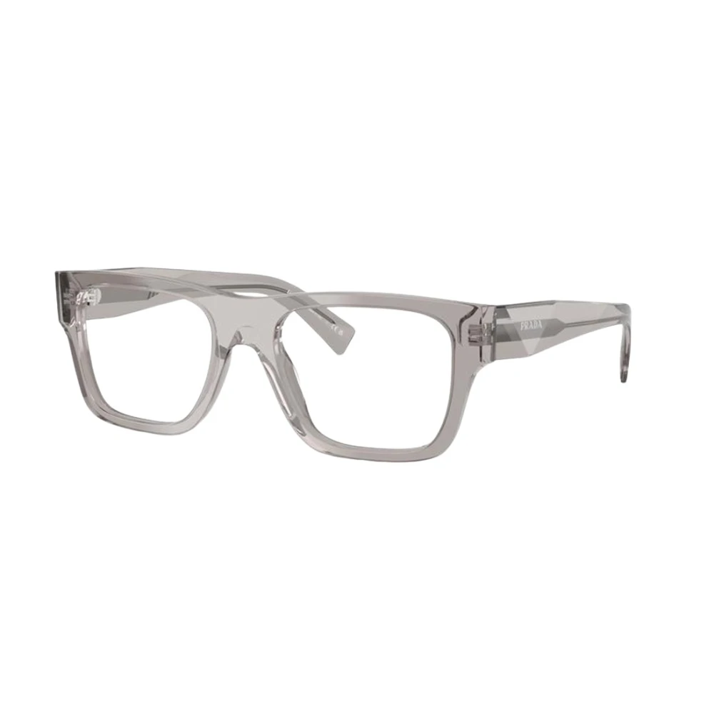 Prada Men's Gray Rectangular Acetate Frame