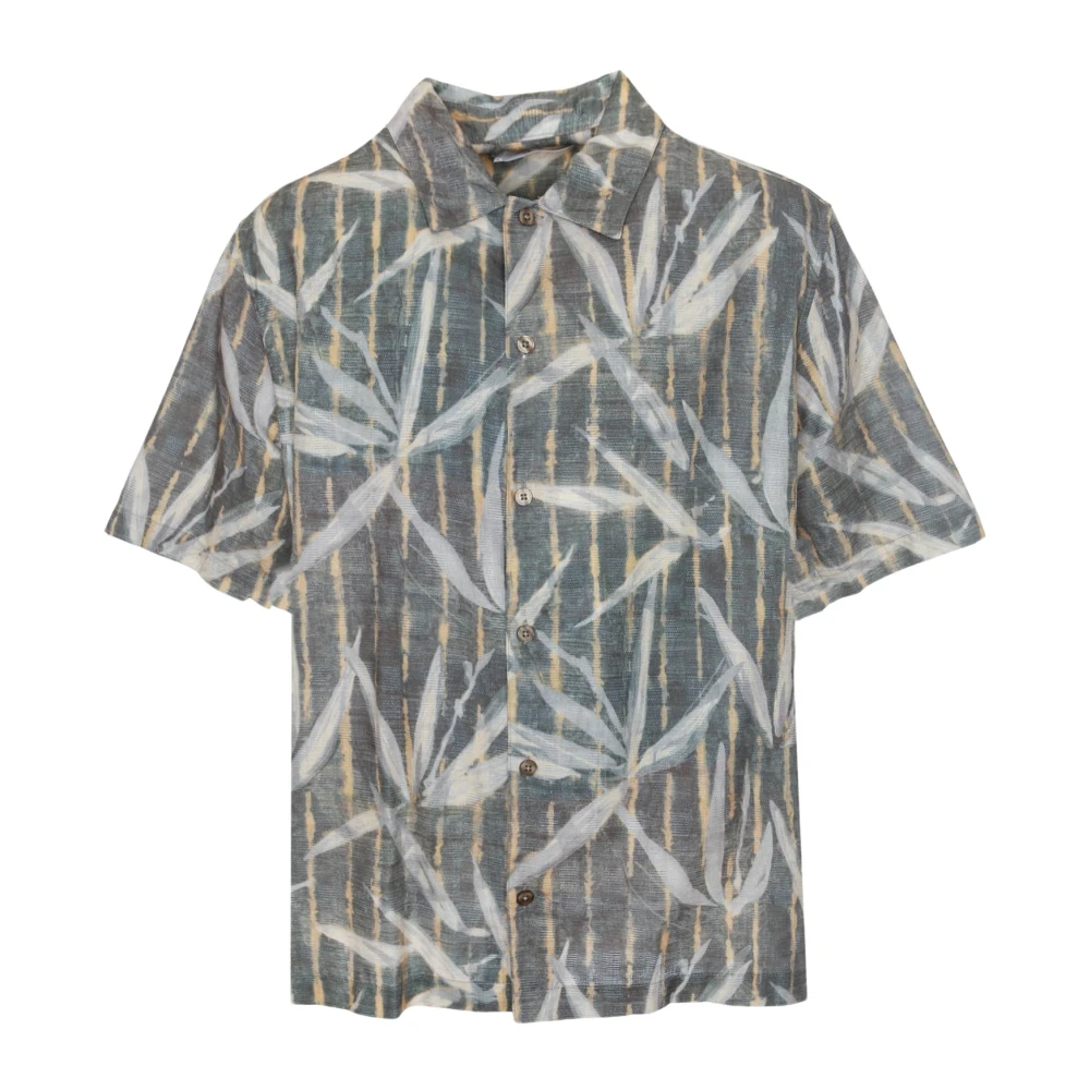 Samsøe Overhemd met Cubaanse kraag en print Multicolor Heren