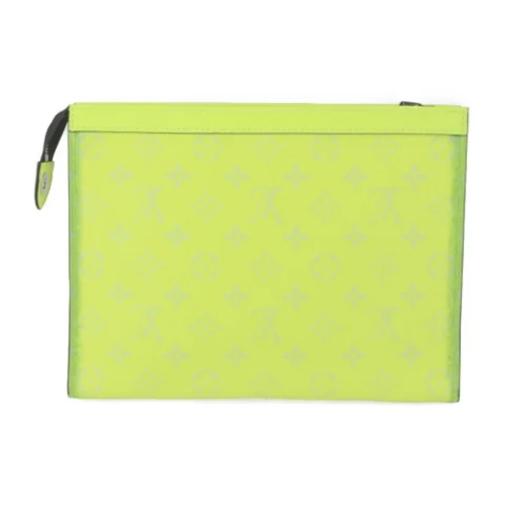 Louis Vuitton Vintage Pre-owned Leather clutches Yellow Heren