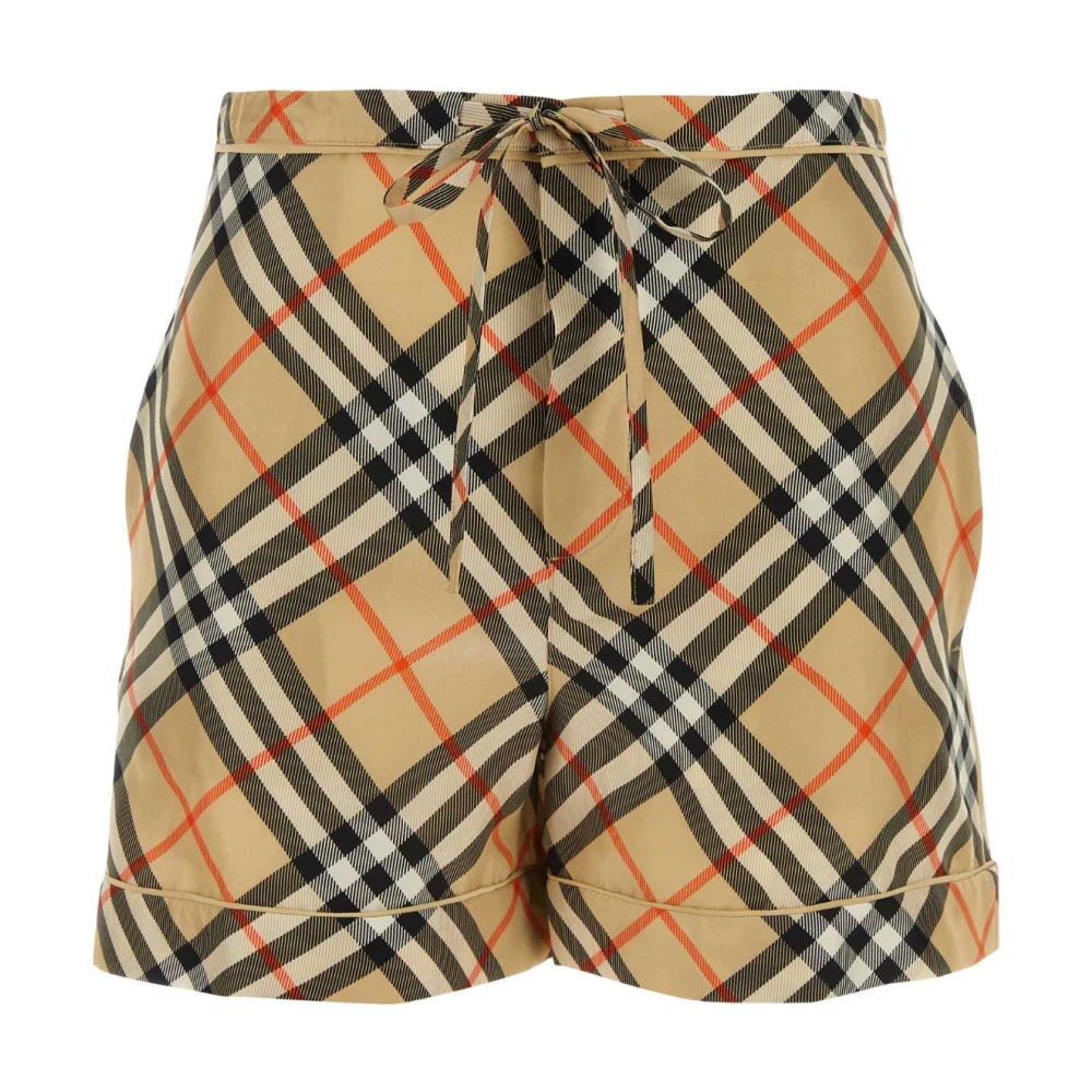 Burberry Women's Check Silk Shorts