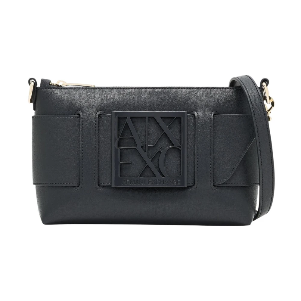 Armani Exchange Donna Nero - Borsa A Spalla Color Block Con Maxi Logo - Bags - One Size