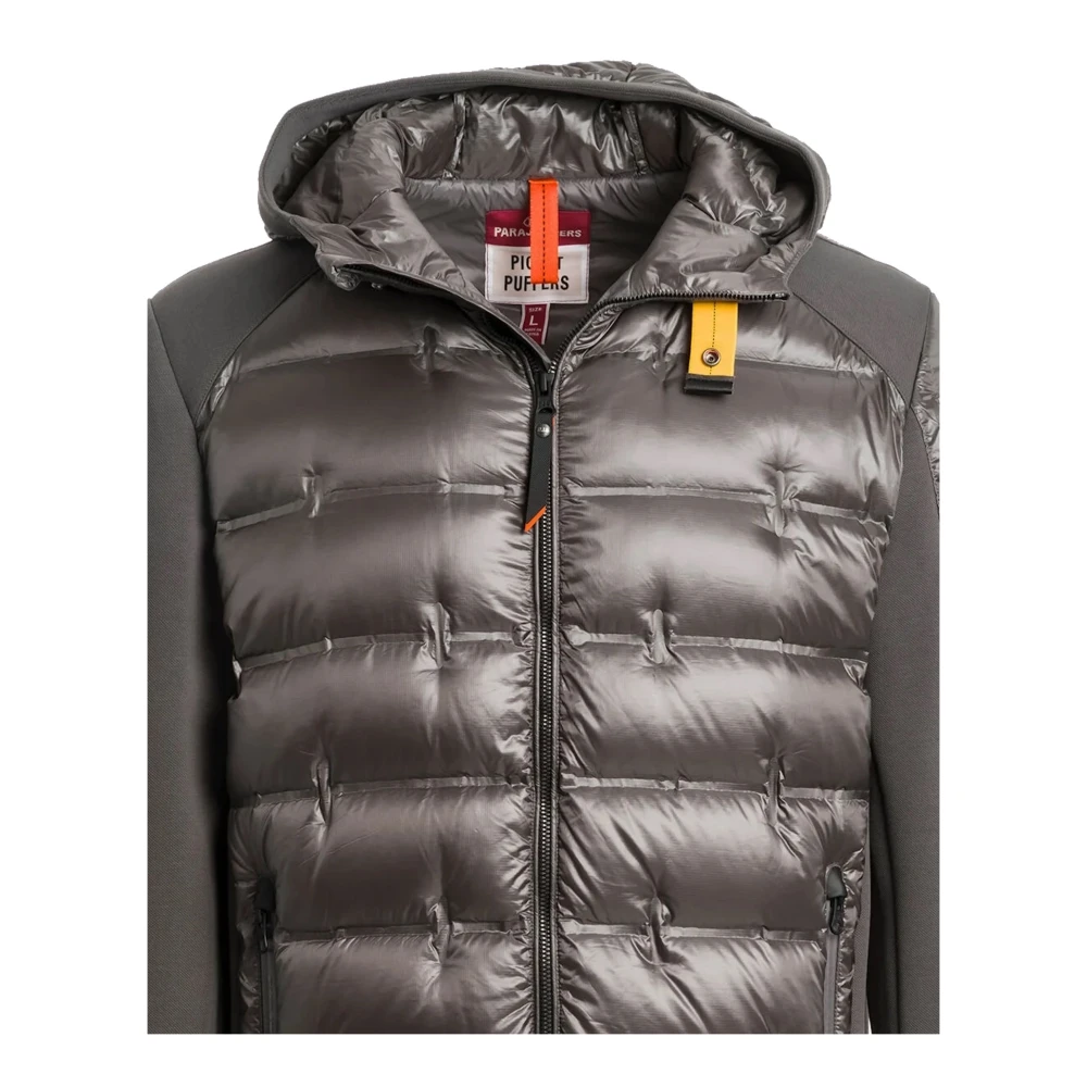 Parajumpers Moderne Piqué Steppjack met capuchon Gray Heren