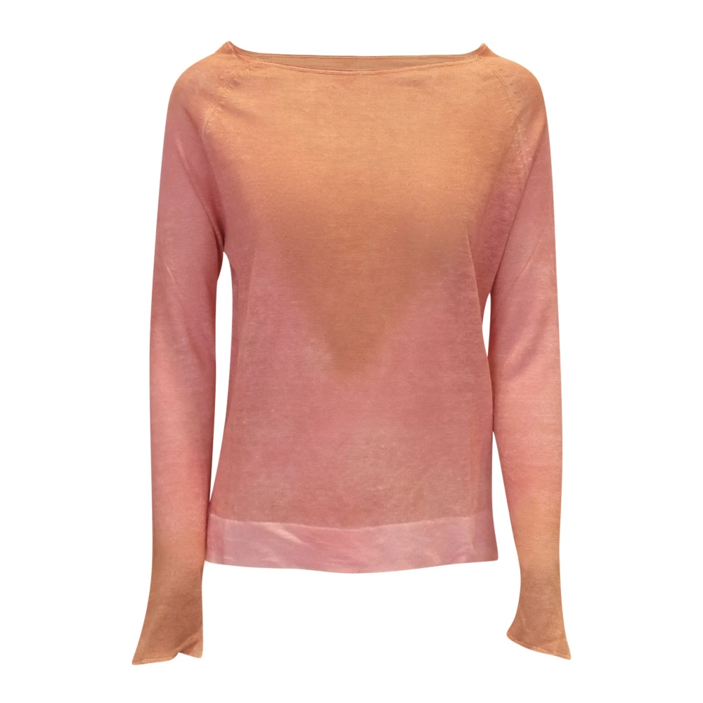 Alessandro Aste Koper Linnen Trui Nairobi Spray Art Orange Dames