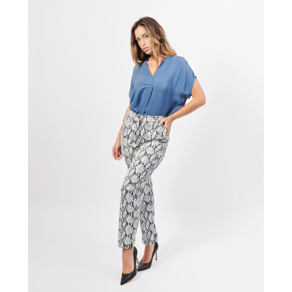 Gerry Weber Gestreepte Sigarettenbroek met Hoge Taille Multicolor Dames