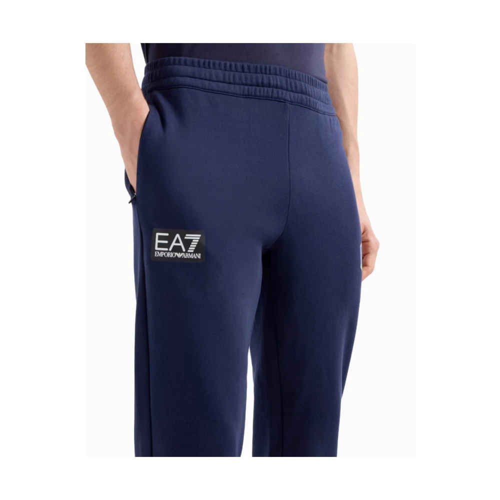 Emporio Armani EA7 Blauwe Elastische Taille Kleding met Logo Blue Heren