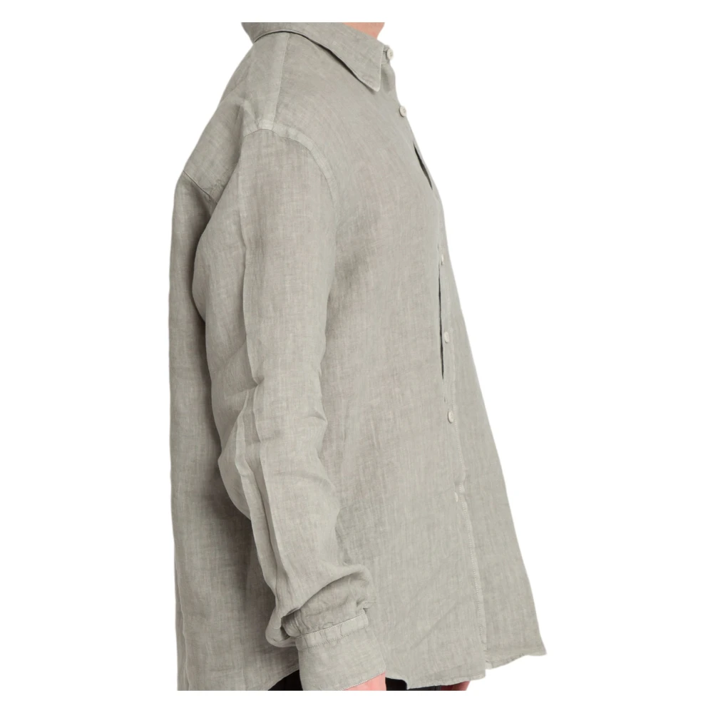 Costumein Linnen Shirt in Groen Grijs Green Heren
