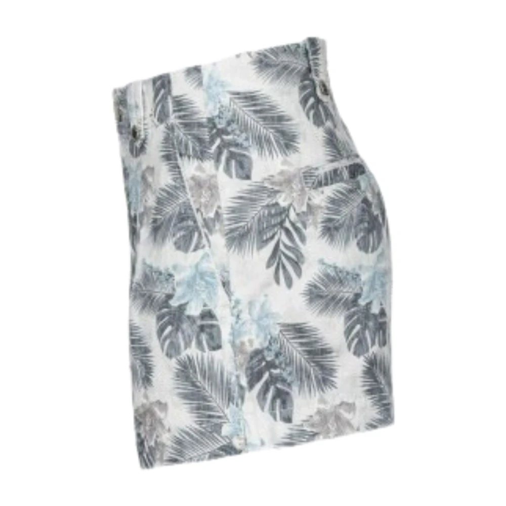 pinko Shorts met bloemenprint en hoge taille Blue Dames