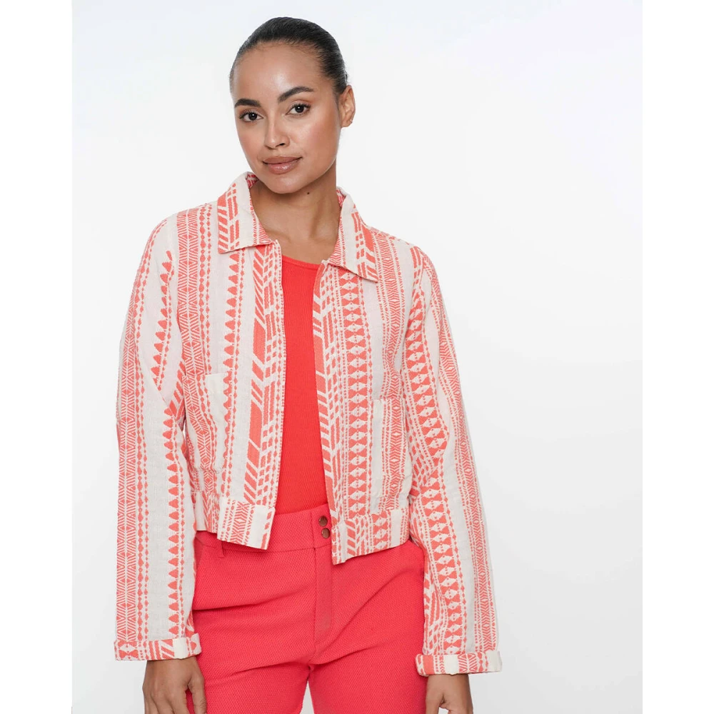 Geisha Fancy Geweven Jas Red Dames