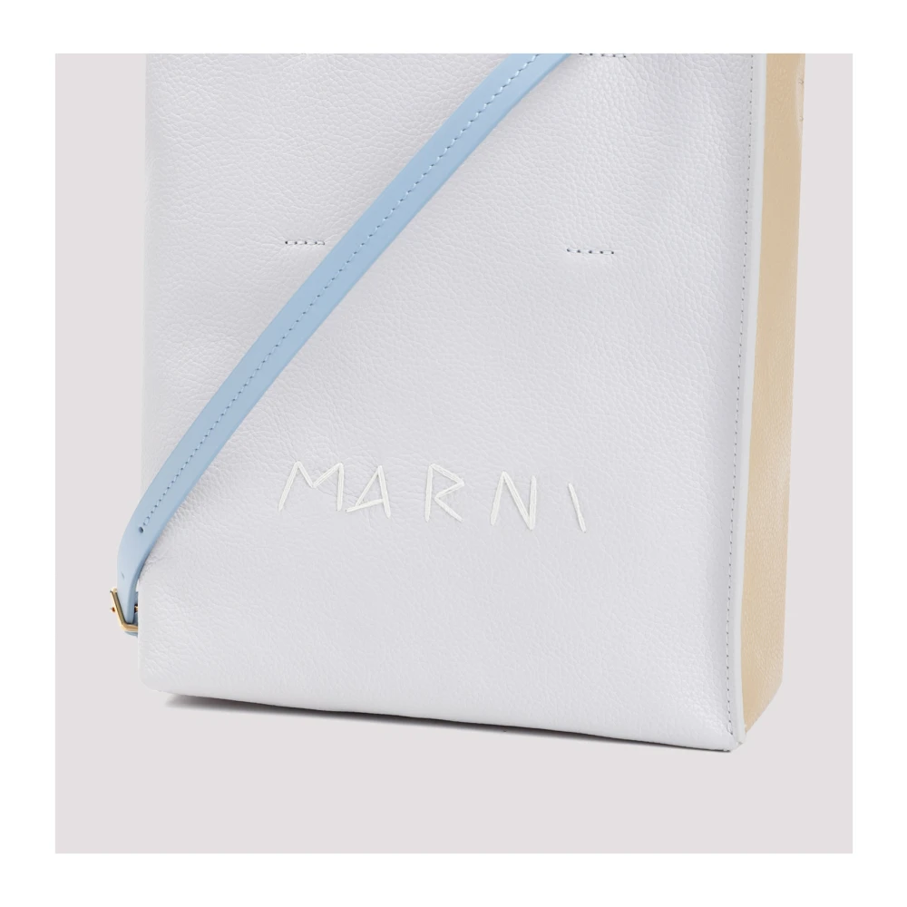 Marni Grijze Zachte Handtas Chic Logo Gray Dames