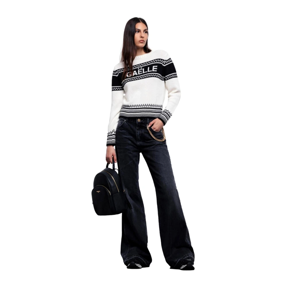 Gaëlle Paris Zwarte Saffiano Logo Rugzak Black Dames