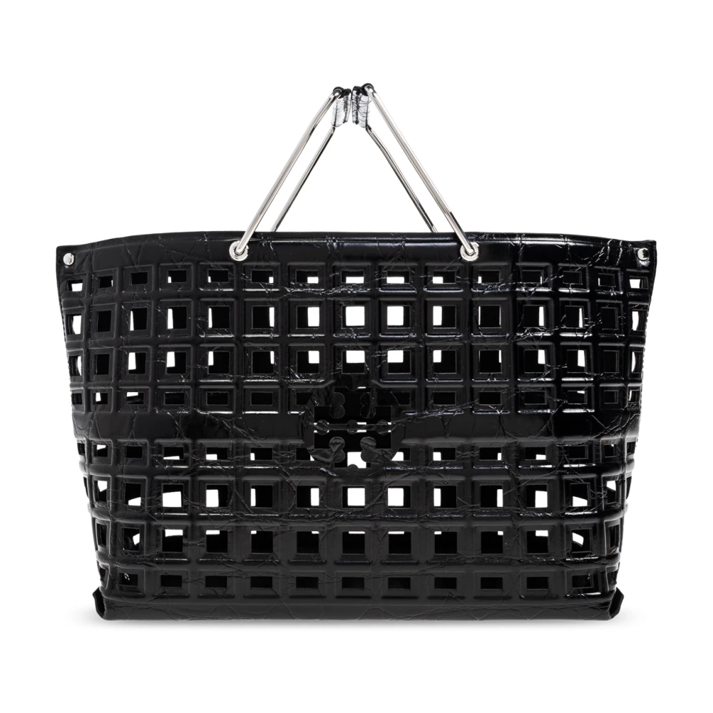 TORY BURCH Leren tas 'Market' Black Dames