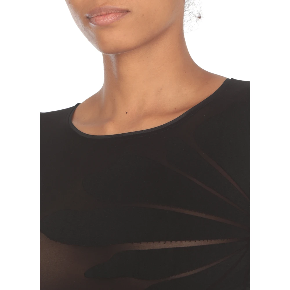 Wolford Zwart T-shirt met ronde hals Black Dames