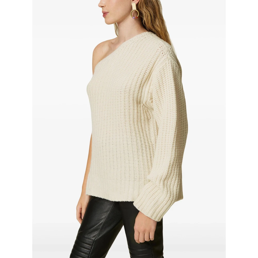 Twinset Sneeuw Gebreide Trui Beige Dames