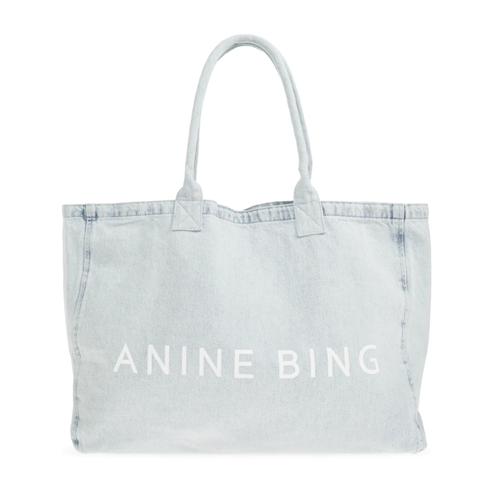 Anine Bing Women's Blue Leo Denim Shopper Bag - Shopping Bags - One Size - Bags