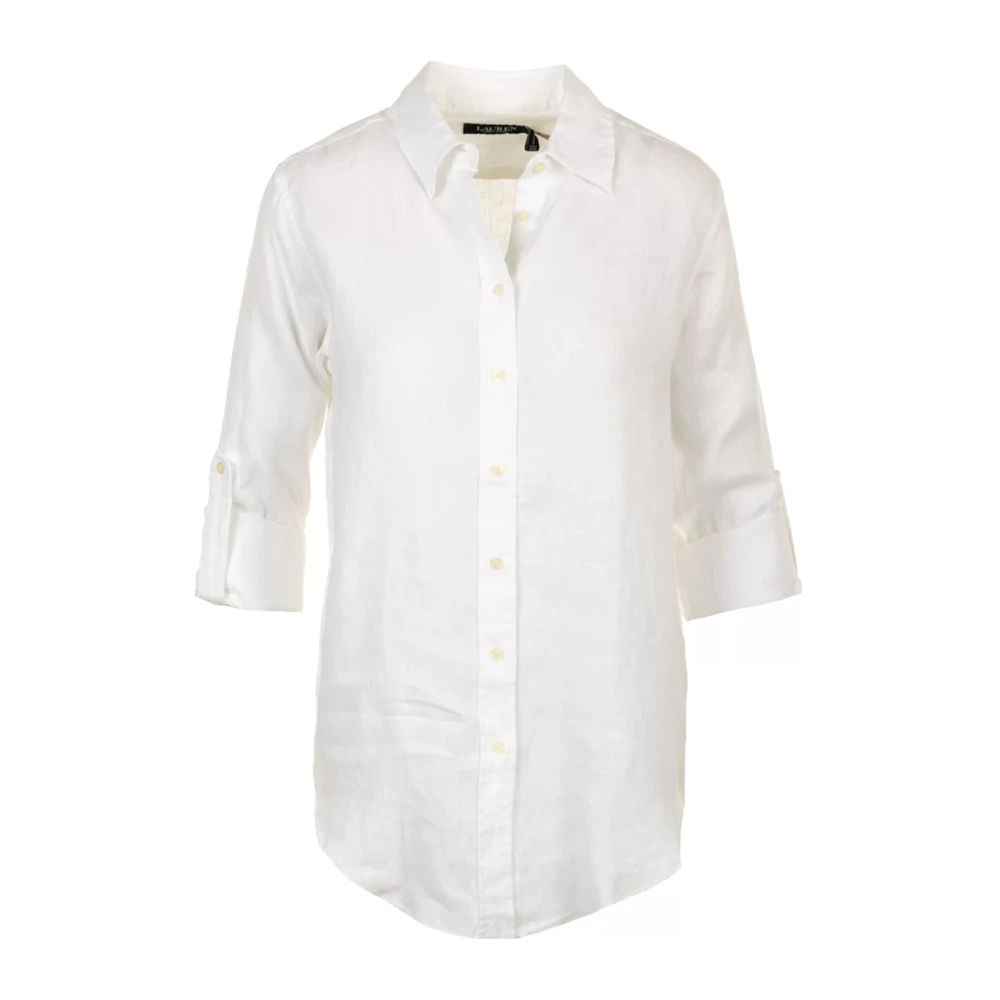 Ralph Lauren White Shirts, Female, L, Karrie Long Sleeve Shirt