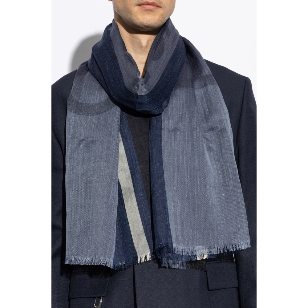 Salvatore Ferragamo Gestreept patroonsjaal Blue Heren